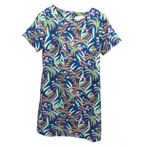 Lili Sidonio Molly Bracken Tropical Print Short Sleeve Shift Dress XS